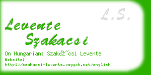 levente szakacsi business card